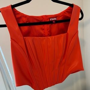 Worn once staud leather corset